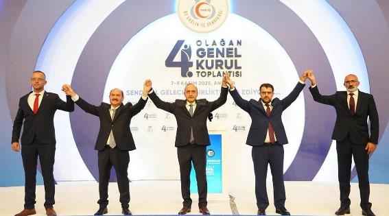 ÖZ SAĞLIK-İŞ SENDİKASI 4. OLAĞAN GENEL KURULUNDA GENEL BAŞKAN SERT GÜVEN TAZELEDİ